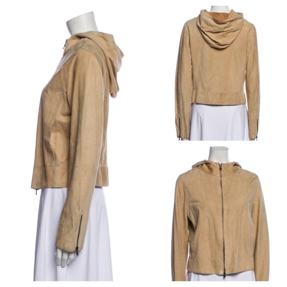 The Territory Ahead Jackets & Blazers - The Territory Ahead Suede Leather Full Zip Hood Jacket Women’s Size M